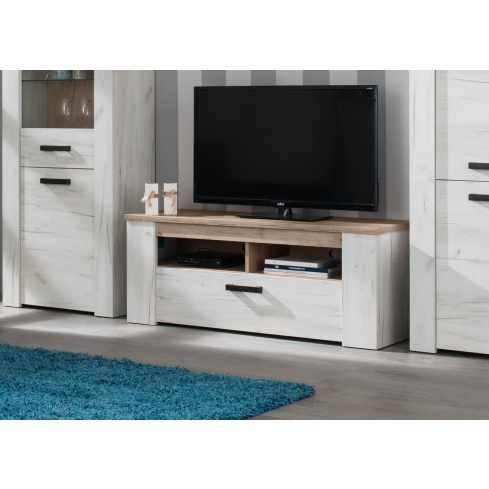 TV-laud KENT 120 valge tamm/hall tamm