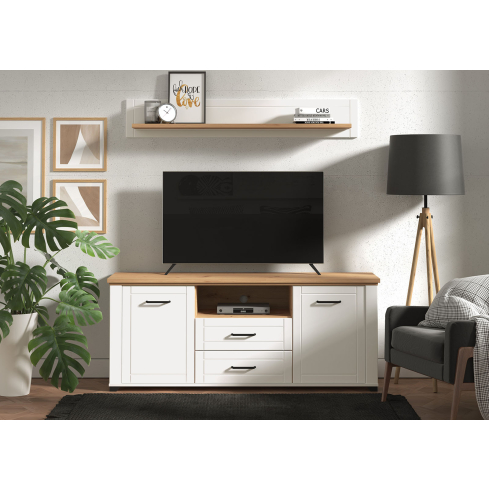 TV-alus VALENCIA 160 3K2F valge/artisan tamm