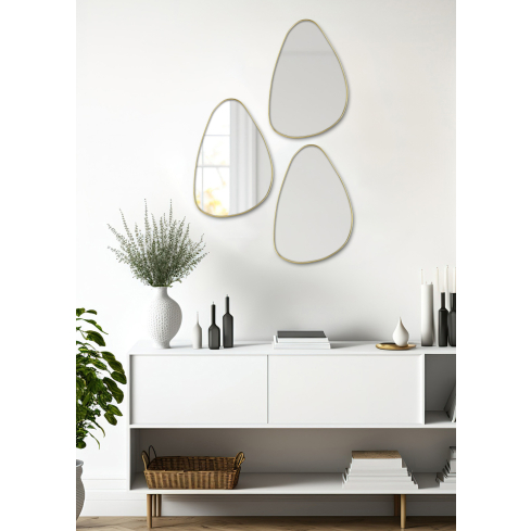 Erikujuline peegel BRITTA 50 cm kuldne