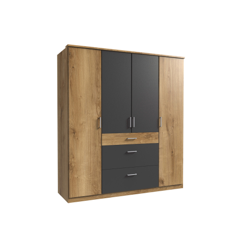 Riidekapp CLICK 626 tamm/tumehall