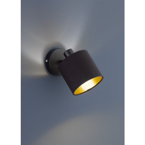 Seina- ja laelamp TOMMY 1-ne must