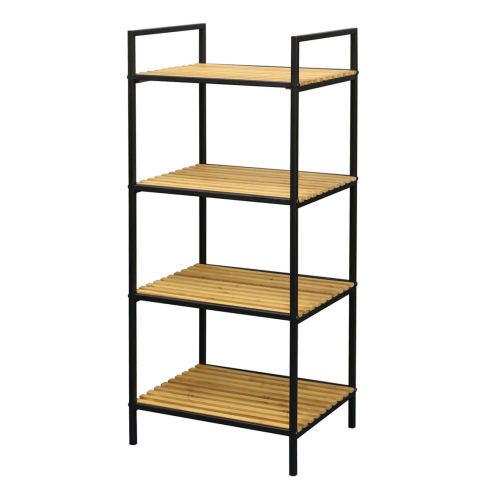 Riiul BAMBOO 4-ne naturaalne/must