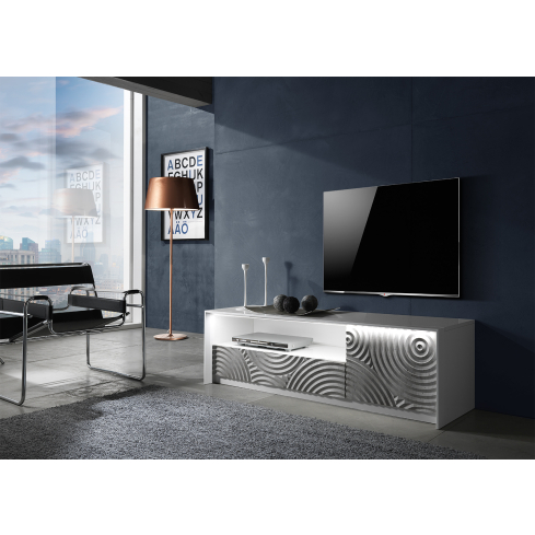 TV-alus TORINO 1P1T valge/hall (white/grey)