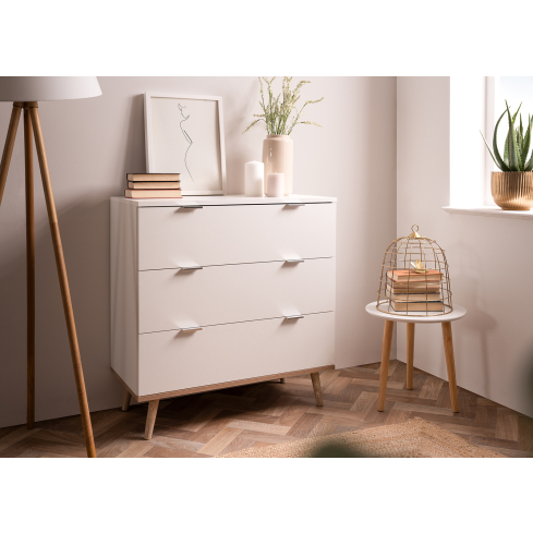 Kummut GÖTEBORG 1 valge/sonoma tamm