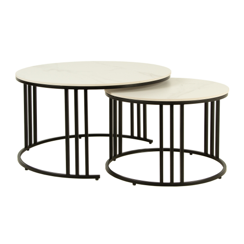 Diivanilaua komplekt KJCT001-S valge marmor/must