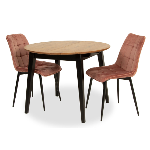 Söögilaud GENEVA Rustic mee tamm/Wenge (100-140x100 cm) (Õlivaha)