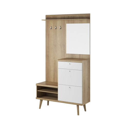 Garderoob PRIMO riviera tamm/valge