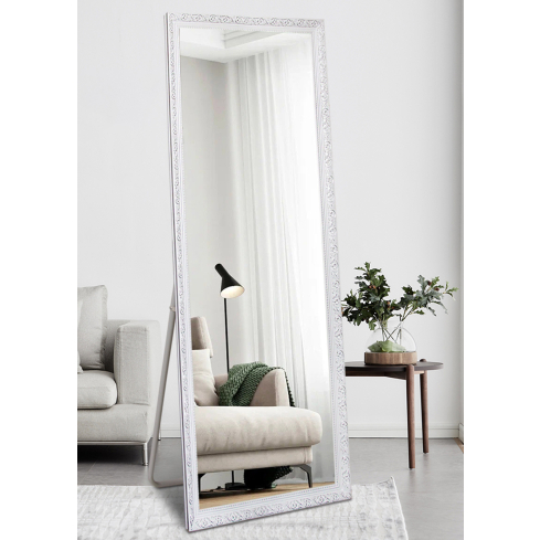 Põrandapeegel TULUM hõbedane valge