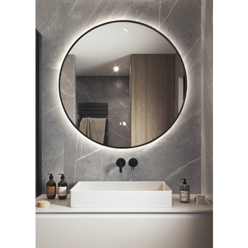 Seinapeegel MERIDA must valgustusega