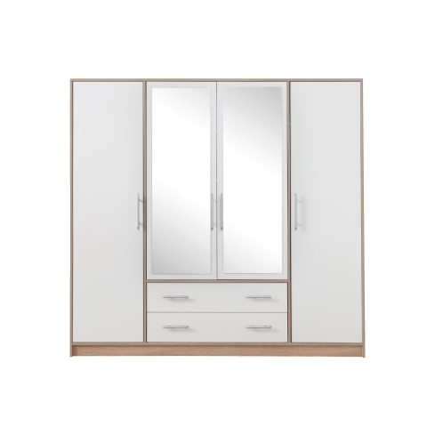 Riidekapp SMART 1 peegliga valge/sonoma tamm