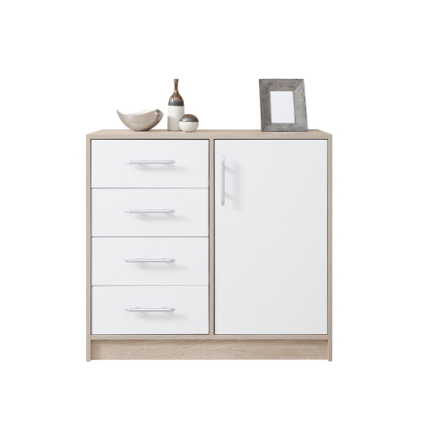 Kummut SMART väike valge/sonoma tamm