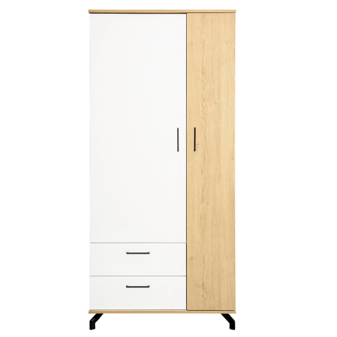 Riidekapp MADISON 1 valge/tamm