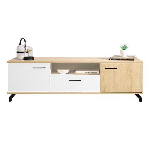 TV-laud MADISON 7 valge/tamm