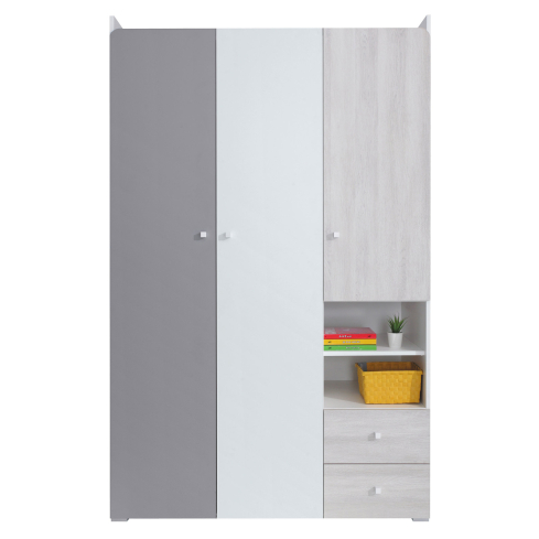 Riidekapp COMO 1 valge/hall