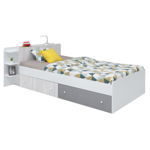 Voodi COMO 13 valge/hall 120x200 cm