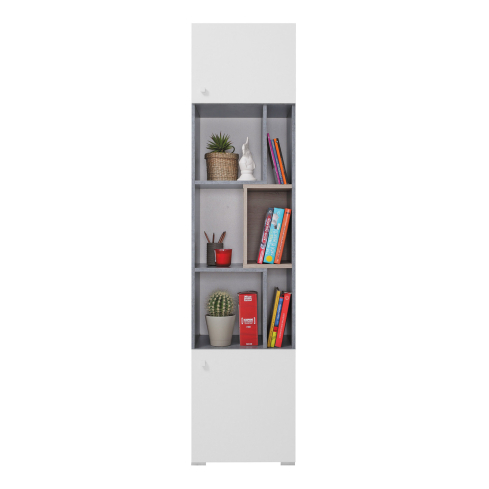 Riiul SIGMA 6 hall/valge/tamm