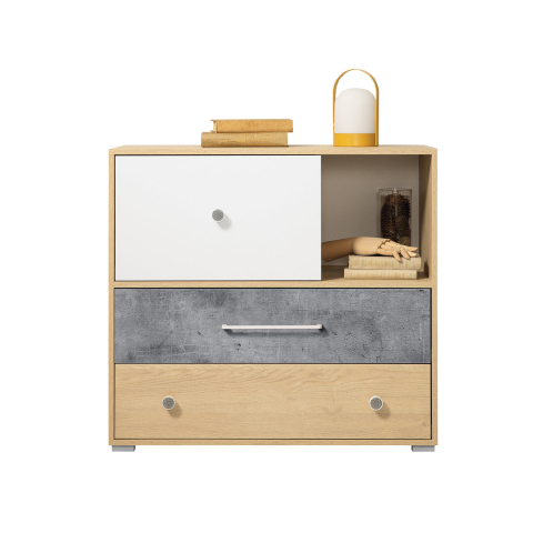 Kummut STEP 6 tamm/valge/hall