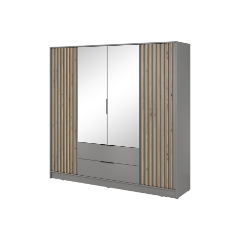 Riidekapp NELLY 4D peegliga hall