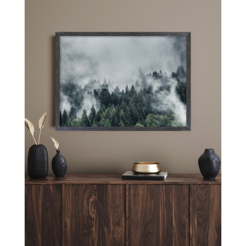 Poster CLOUDY FOREST musta raamiga