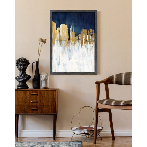 Poster ABSTRACT CITY musta raamiga