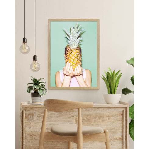 Poster PINEAPPLE puidust raamiga