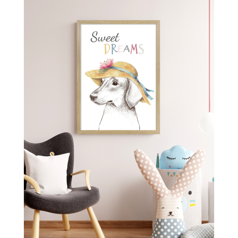 Poster SWEET DREAMS puidust raamiga