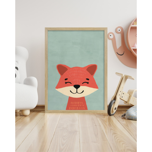 Poster FOX puidust raamiga