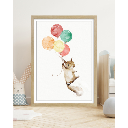 Poster BALLOONS puidust raamiga