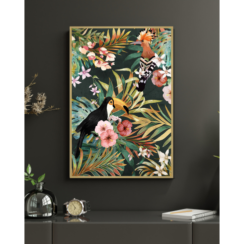 Poster JUNGLE kuldse raamiga