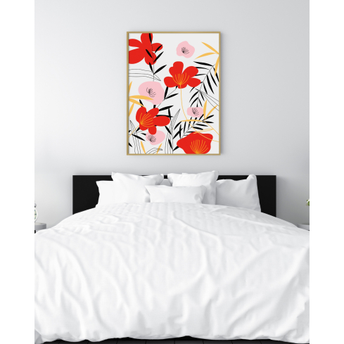 Poster FLOWERS kuldse raamiga