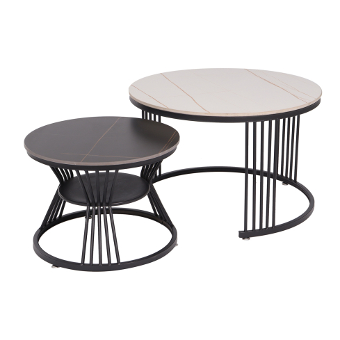 Diivanilaua komplekt CUBA valge/must