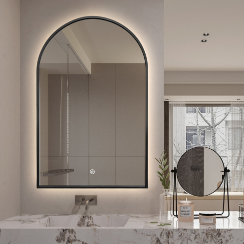 Seinapeegel MARSAL valgustusega must