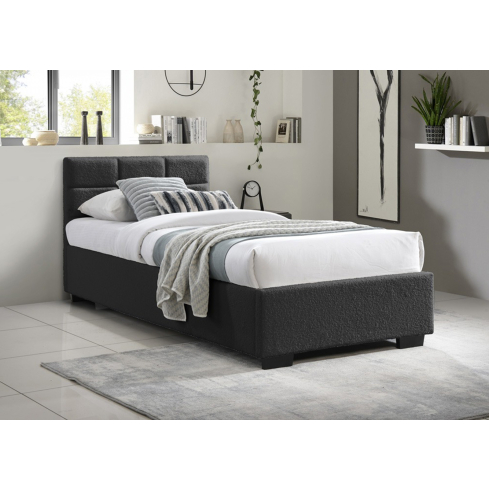 Voodi LÜBECK tumehall boucle (väike)