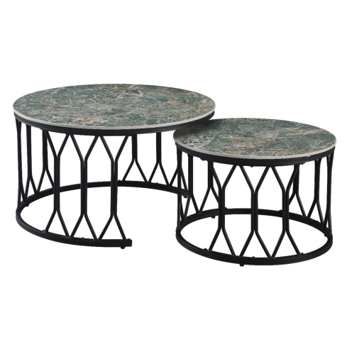 Diivanilaua komplekt AKIRA roheline marmor/must