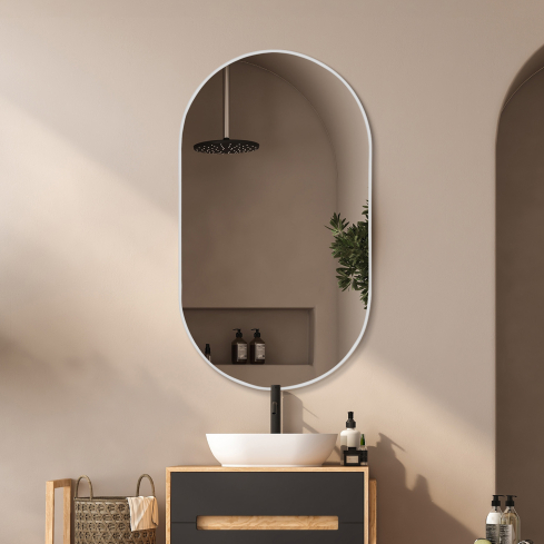 Peegel JIMMY valge (ovaalne)