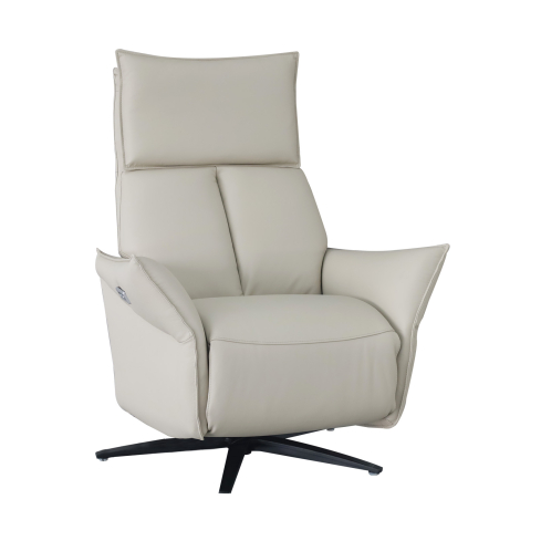 Tugitool-recliner ROMY valge nahk