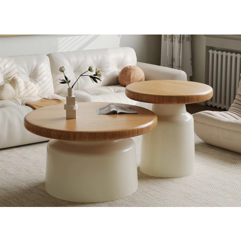 Diivanilaua komplekt FONTANA valge/tamm