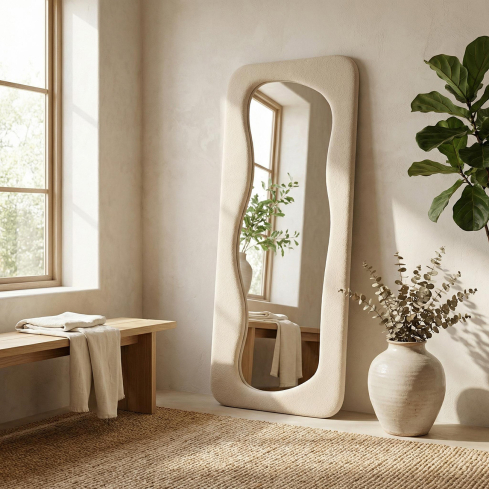 Põrandapeegel KIMONO valge