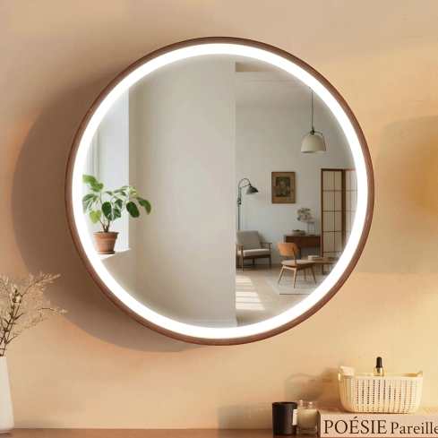 Peegelkapp DEKO pruun valgustusega