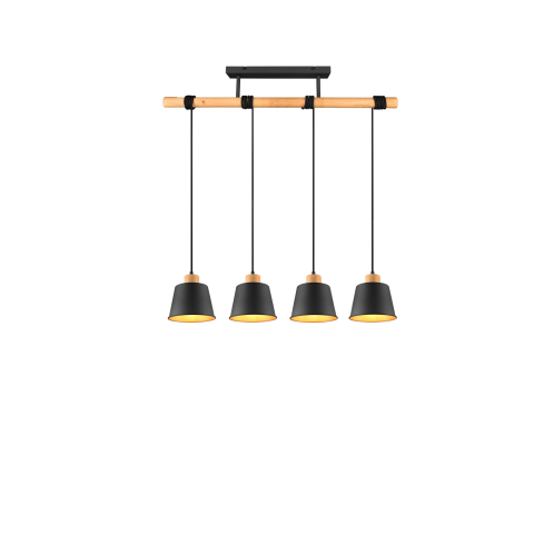 Rippvalgusti HARRIS 4-ne matt must/kuld