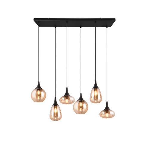 Rippvalgusti LUMINA 6-ne must/kollane