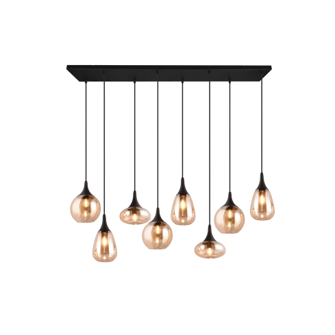 Rippvalgusti LUMINA 8-ne must/kollane