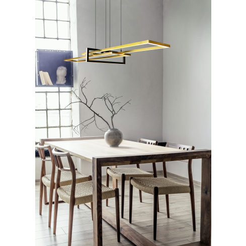 Rippvalgusti SALINAS matt kuldne/matt must