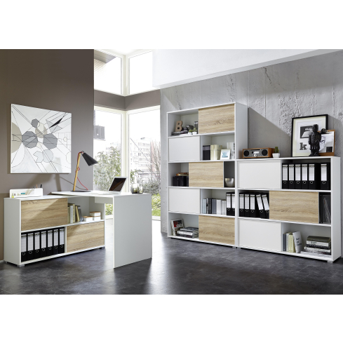 Kirjutuslaud SLIDE 4036 valge/tamm