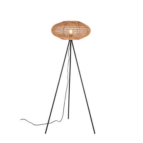 Põrandalamp HEDDA matt must/rotang
