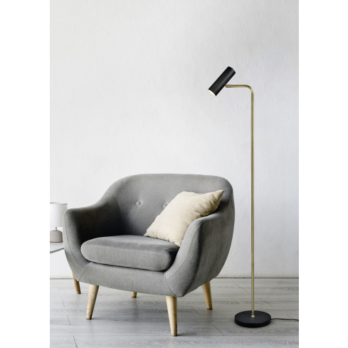 Põrandalamp MARLEY matt kuldne/matt must