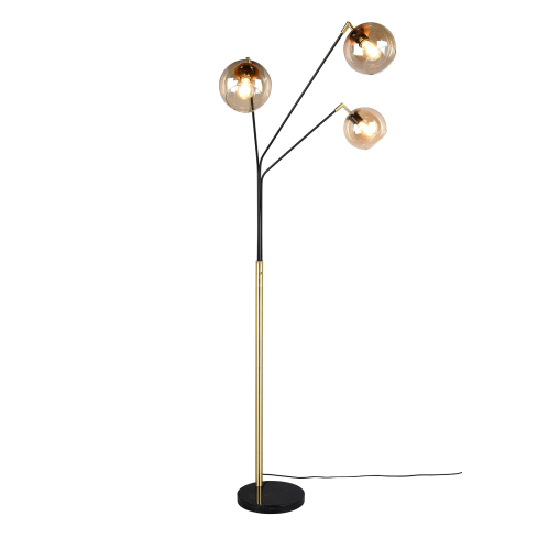 Põrandalamp PAXTON must/kuldne