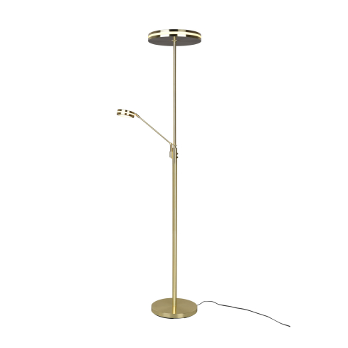 Põrandalamp FRANKLIN lugemislambiga matt messing