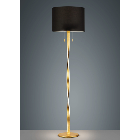 Põrandalamp NANDOR must/kuldne