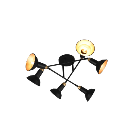Laelamp ROXIE matt must/kuldne